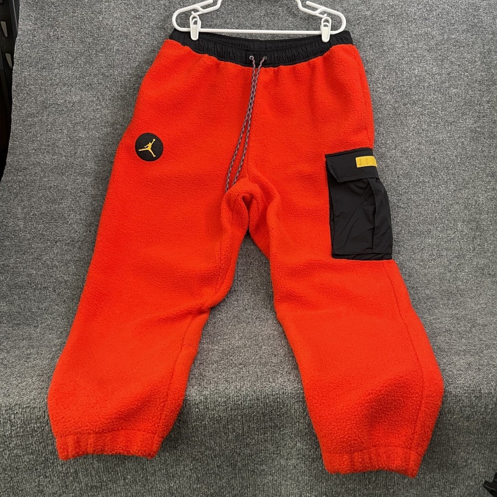Nike Air Jordan Essentials Mountainside Pants Mens XL Sherpa Fleece Cargo Red